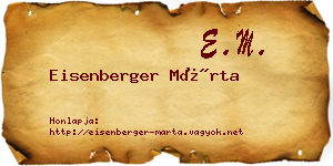 Eisenberger Márta névjegykártya